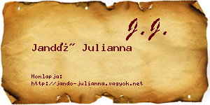 Jandó Julianna névjegykártya